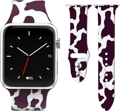 Correas de silicona con estampado animal compatible con Apple Watch de 1.496 in 1.575 in 1.614 in 1.654 in 1.732 in 1.772 in 1.929 in para iWatch