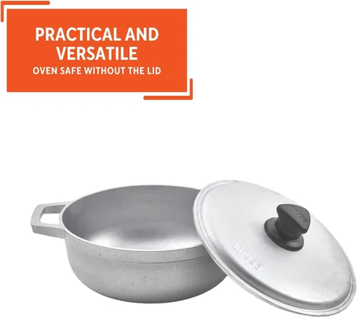 Miniatura 4 de IMUSA Caldero - Olla con tapa de aluminio de 2 cuartos de galón, aluminio fundido, perfecta para servir grupos pequeños, asas remachadas, fabricada