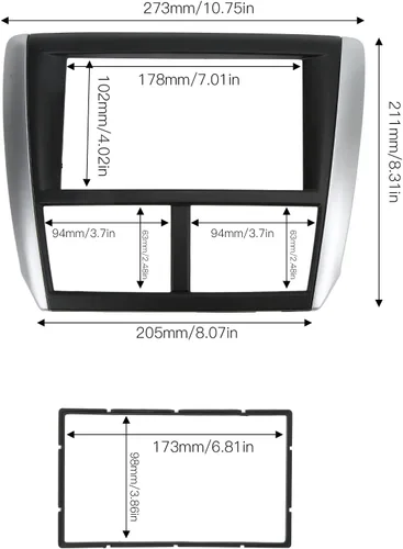 Miniatura 3 de Fydun Auto Dash Audio Fascia, 2DIN DVD Panel Marco Navegación Trim Tablero de Audio Marco de Reemplazo para Forester Impreza