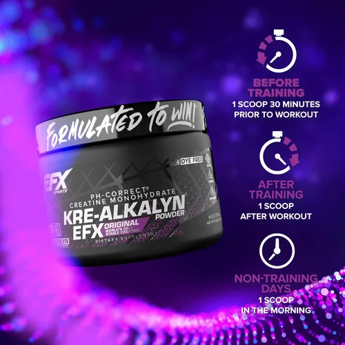 Miniatura 8 de EFX Sports Kre-Alkalyn EFX Powder Suplemento en polvo de monohidrato de creatina pH correcto Fuerza, crecimiento muscular y rendimiento 66