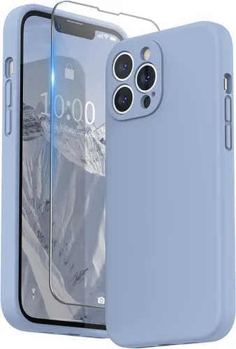 Miniatura 16 de SURPHY Funda compatible con iPhone 13 Pro Max con protector de pantalla, (protección de cámara + forro de microfibra suave), funda de silicona Negro