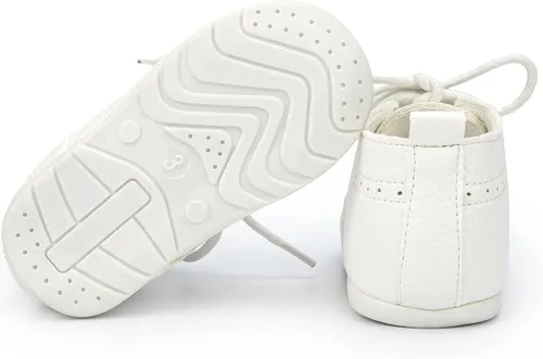Miniatura 4 de Sawimlgy Zapatos Oxford de cuero suave de primera calidad para bebés y niñas, zapatos de boda con suela de goma resistente, impermeables