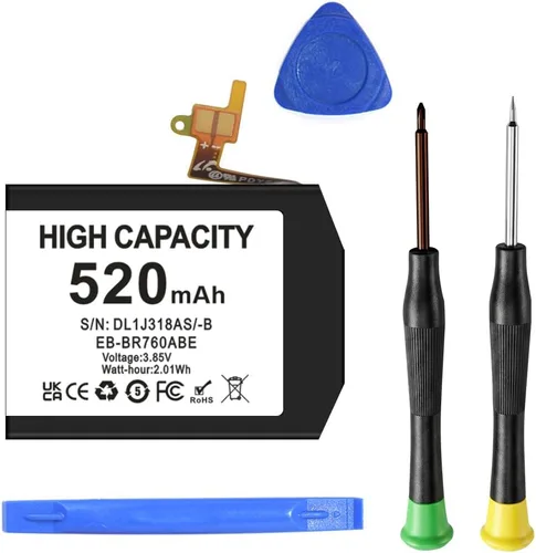 Batería para Samsung Gear S3 Frontier SM-R760 y Gear S3 Classic, 520mAh 3.85V Batería de repuesto para SM-R770 BR760 R765 EB-BR760ABE GH43-04699A