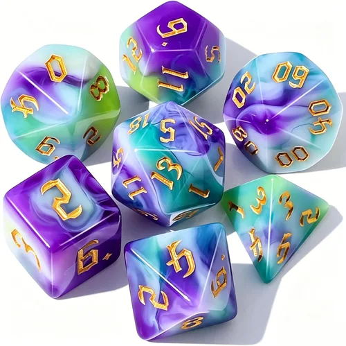 Miniatura 23 de CiaraQ DND - Juego de dados poliédricos con bolsa de dados para juegos de rol de Calabozos y Dragones RPG MTG (fuente negra y dorada)