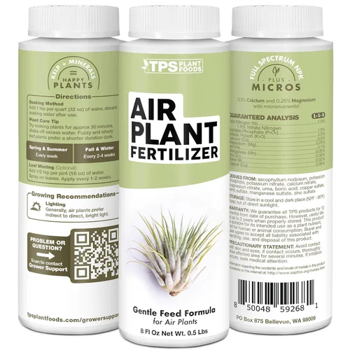 Miniatura 5 de TPS NUTRIENTS Fertilizante para plantas de aire para todas las plantas de aire Tillandsia, usar como aerosol foliar o para remojo, alimento líquido