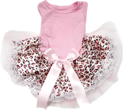 Miniatura 5 de Petitebella Vestido para perro cachorro con tema de leopardo liso (leopardo negro/beige, talla XS)