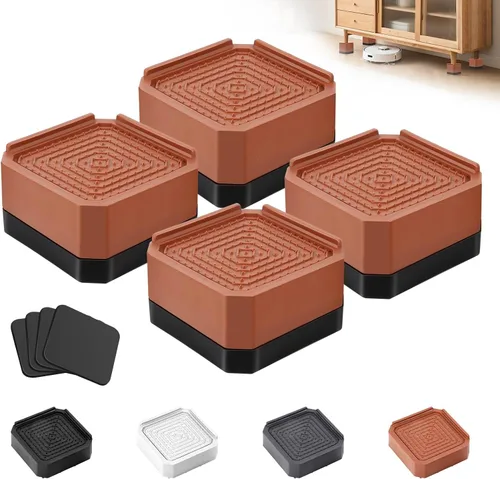 Miniatura 11 de Elevadores de cama para muebles – Elevador de bloque rectangular ajustable para elevar 1.5-3 pulgadas y 4.3 pulgadas camas, mesas, sofás