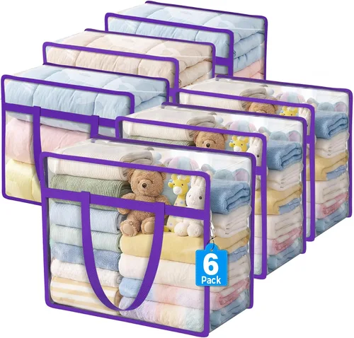 Miniatura 10 de Bolsas de almacenamiento Budding Joy con cierre transparente para ropa, organizadores de armario de 40L y contenedores de almacenamiento, bolsa