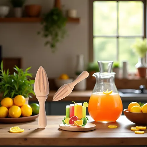 Miniatura 4 de Exprimidor de cítricos de madera – Escariador manual portátil de limón/naranja Herramienta exprimidora de frutas para el hogar, cafetería y bar