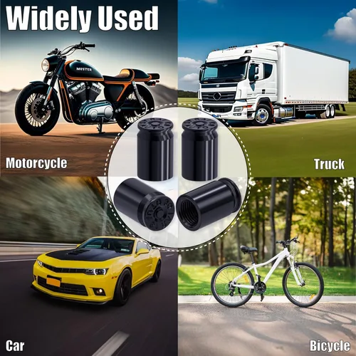 Miniatura 7 de Tapas de válvula de neumático, bala, aleación de aluminio, cubiertas universales a prueba de polvo para automóviles, SUV, camiones, bicicletas