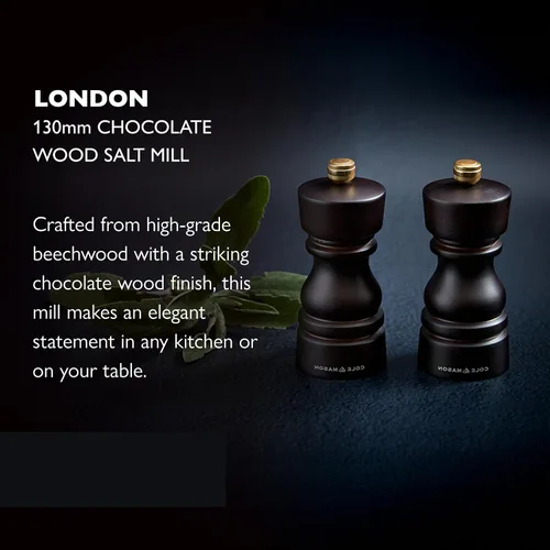 Miniatura 2 de Cole & Mason London - Molinillo de especias recargable, accesorio de cocina y hogar, molinillo de sal de mesa, molino de sal con mecanismo de Madera