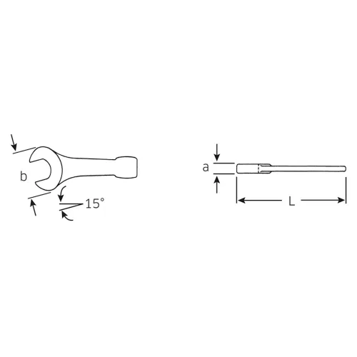 Miniatura 6 de Stahlwille 42040036 4204 Llave de extremo abierto de cara llamativa, tamaño 1.417 in, acero especial para herramientas con acabado gris, forjado
