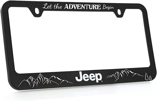 Miniatura 5 de Jeep Soporte de marco de matrícula de plástico negro - Deja que la aventura comience