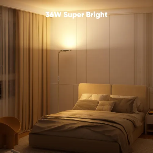 Miniatura 2 de SIBRILLE Lámpara de pie LED de 36 W, lámpara de pie súper brillante, moderna lámpara alta regulable con control remoto, lámpara de pie de lectura