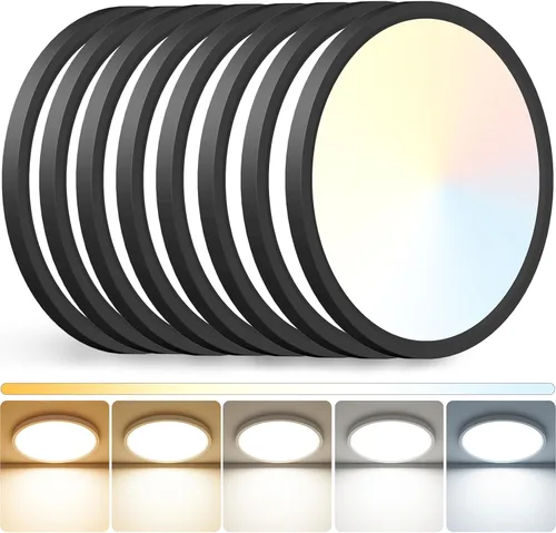 Miniatura 23 de Peasur - Lámpara de techo led de 18 cm, montaje empotrado ajustable, 3000 K/3500 K/4000 K/5000 K/6500 K, 1500 LM, 15 W, lámpara redonda blanca Blanco