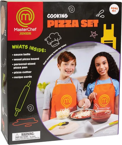 Miniatura 7 de Juego de cocina de pizza MasterChef Junior, el kit incluye 5 unidades, utensilios de cocina reales y recetas para niños.