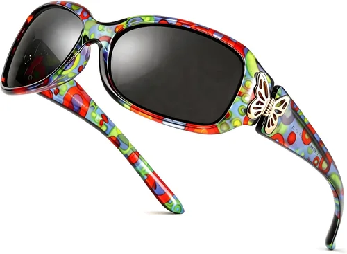 Miniatura 8 de LVIOE - Lentes de sol polarizadas para mujer, decoración de mariposa a la moda, para conducir y pescar - 99.99% de protección UV