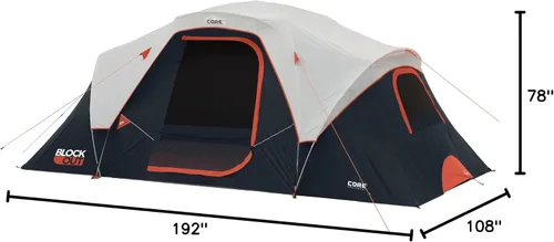 Miniatura 7 de CORE Blackout 6 Person & 9 Person Dome Tent Best Car Camping Outdoor Family Camp Tent Included Storage Pockets for Camping Accessories