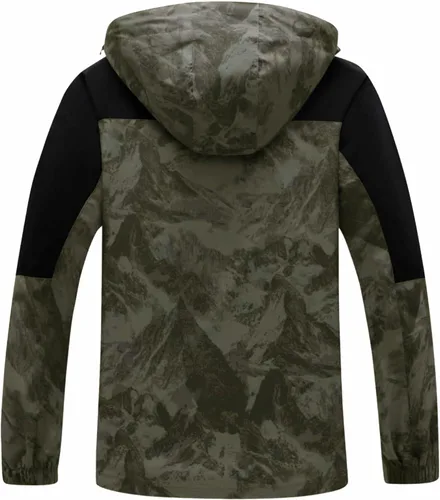 Miniatura 17 de GIISAM Chaqueta de lluvia para hombre, impermeable, ligera, para exteriores, rompevientos con capucha