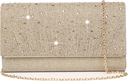 MUDUO Monederos de mano con diamantes de imitación para mujer, monederos y bolsos formales de boda, fiesta, graduación, bolsas de dinero, regalo de