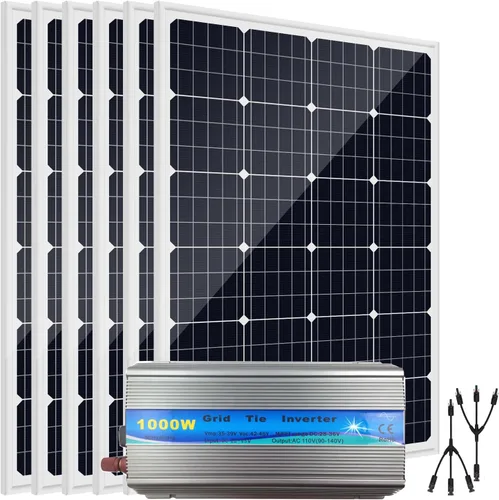 Miniatura 14 de Kit de panel solar con lazo de rejilla de 480 W y 12 V con inversor: 4 paneles solares mono de 120 W + 1000 W en rejilla MPPT Smart Microinversor