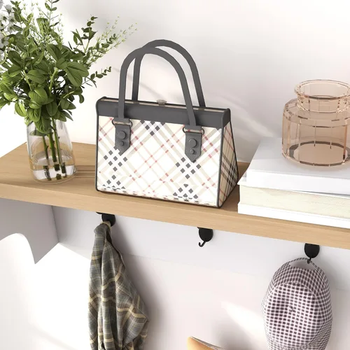 Miniatura 8 de HOMCOM Juego de banco de zapatos 2 en 1, árbol de pasillo de 5 ganchos con banco y almacenamiento de zapatos para 9 pares de zapatos para entrada
