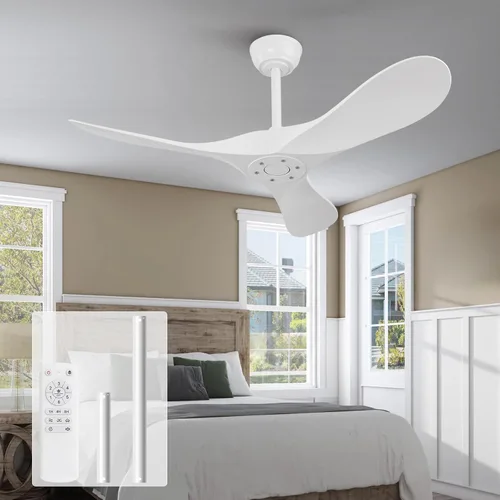 Miniatura 16 de Ventilador de techo negro de 36 pulgadas, 6 velocidades, motor de CC silencioso reversible, 3 aspas ABS, diseño moderno sin luz, control remoto