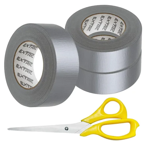EXTRIC Cinta adhesiva plateada resistente, adhesivo fuerte de 2 pulgadas x 60 yardas, 6 rollos a granel, impermeable para reparaciones en interiores