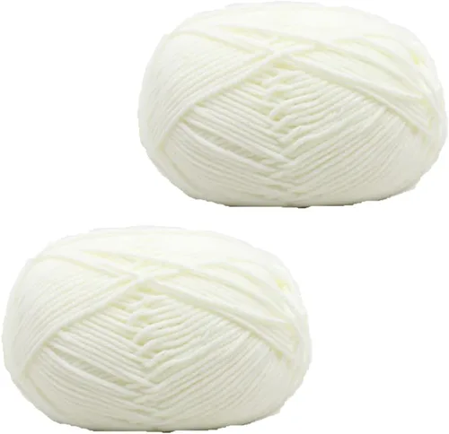 Miniatura 8 de 3.53 oz (2 rollos) Hilo de algodón de leche ecológico de algodón de ganchillo para tejer bufanda/hilo de ganchillo de lujo, cálido, suave, ligero, #1