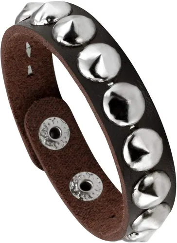Eigso - Pulsera de cuero negro estilo punk con remaches y tachuelas de metal para Halloween, para hombres y mujeres , aleación, G2, EGSLBR00004