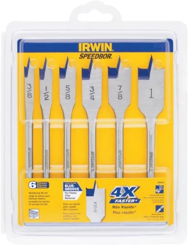 Irwin Tools 1792761 Speedbor juego de broca espada con acanaladura azul profesional con estuche de almacenamiento