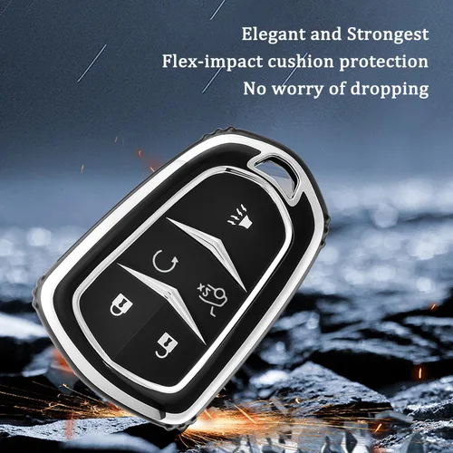 Miniatura 3 de OFFWEGO - Funda para llavero Cadillac, para Cadillac Escalade CTS SRX CT4 CT5 CT6 XTS XT4 XT5 XT6 ATSL SLS STS Funda para llavero inteligente