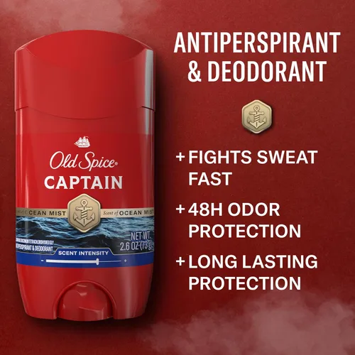 Miniatura 2 de Old Spice Red Collection Invisible Solid Antitranspirante y desodorante para hombres, Capitán, 2.6 oz