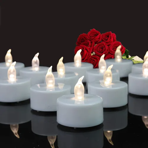 Miniatura 8 de Tappovaly Velas de té LED que funcionan con pilas: lámpara votiva sin llama, realista y brillante, parpadeante, de larga duración, 200 horas