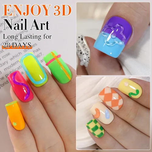 Miniatura 3 de Double Rhythm Gel de Uñas 3D de 0.5 Oz, Gel de Arte para Uñas, Gel de Escultura Sin Limpieza, Esmalte en Gel para Diseños de Uñas, Arte de Uñas DIY