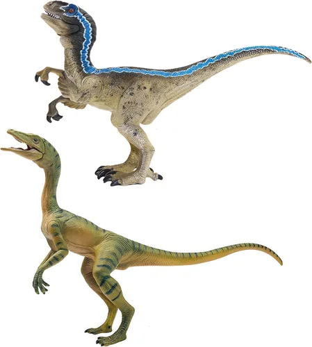 Miniatura 9 de Gemini&Genius Velociraptor Compsognathus - Juguetes de dinosaurio, figuras de acción de dinosaurio con mandíbula y manos móviles, juguetes de Raptor
