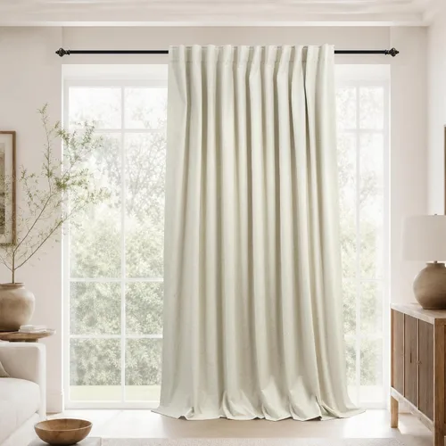 Miniatura 48 de KOUFALL - Cortinas de medio estilo francés de lino para ventana, juego de 2 cortinas cortas de 40 pulgadas de longitud, para privacidad, cortinas