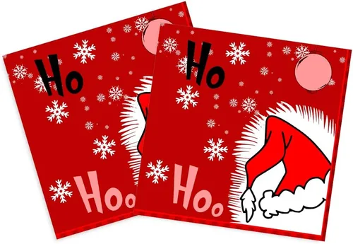 Miniatura 2 de Servilletas de Navidad – Servilletas desechables de papel rojo para fiesta de sombrero de Navidad, decoración de fiesta de copo de nieve de Navidad