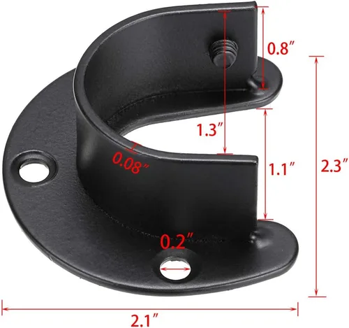 Miniatura 2 de OwnMy Paquete de 6 soportes para barra de armario, soporte de barra de cortina de 1-1/4 pulgadas de diámetro, acero inoxidable en forma de U