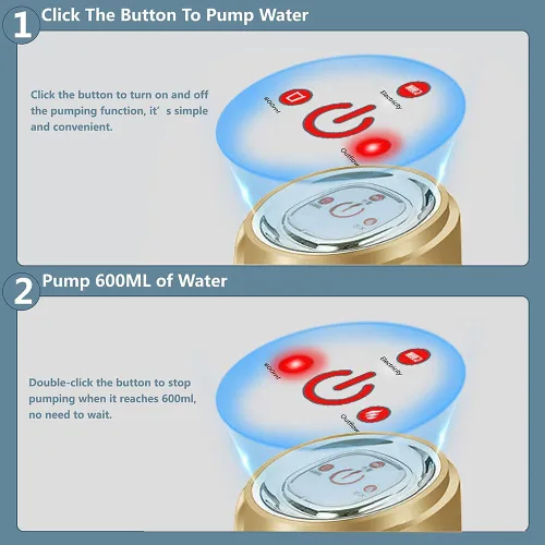 Miniatura 5 de GentleJet Dispensador de agua potable para botella de 5 galones, dispensador de agua portátil recargable eléctrico, bomba de botella de agua