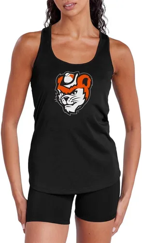 Miniatura 508 de Camiseta deportiva sin mangas oficial de NCAA Collegiate para mujer, con espalda cruzada, colección con logotipo primario