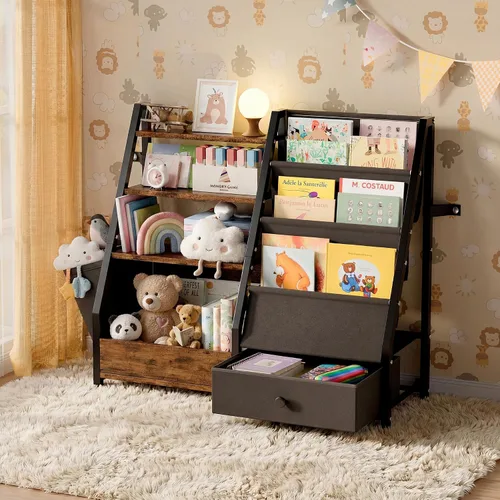 HAVLOTII Estantería para niños y almacenamiento de juguetes, estante para libros para habitaciones de niños, estantería para bebés para guardería,