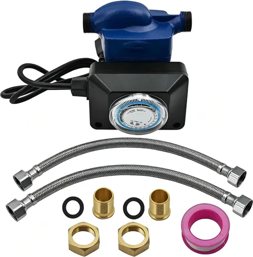 Miniatura 2 de 115V Hot Water Circulation/Recirculating Pump with Timer,3-Speed Circulator Pump, Max.Q/H :8.4GPM/16.7FT,Silent Operation for Domestic Water