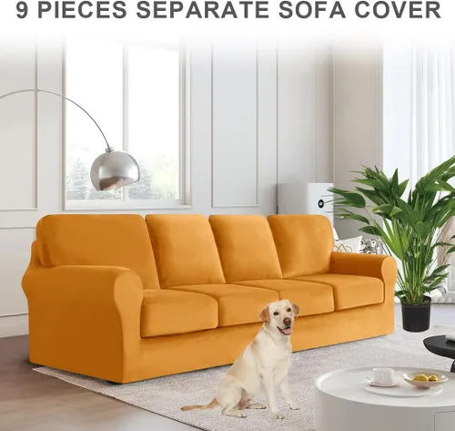 Miniatura 190 de Funda para Sofá de Terciopelo, Fundas Elásticas para Sofá para Funda Principal Separada/Respaldos y Cojines de Asiento, Funda para Sofá, para Fundas