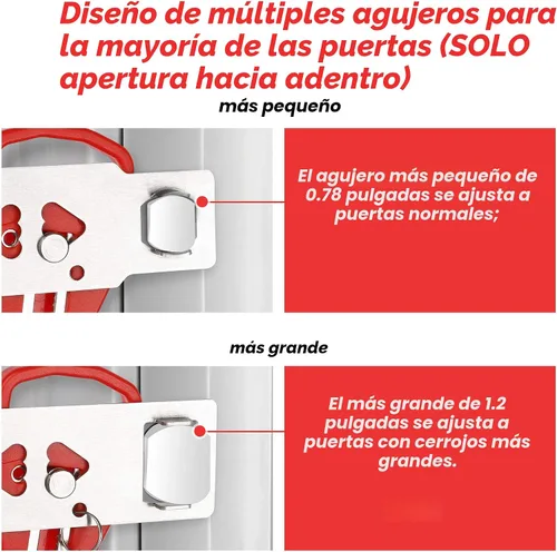 Miniatura 2 de AceMining Cerradura de puerta portátil para seguridad en el hogar, cerradura de puerta de viaje, cerraduras de bloqueo de viaje para mayor seguridad