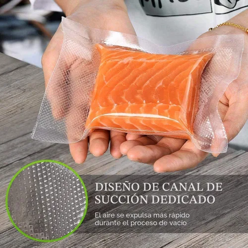 Miniatura 5 de Bolsas selladoras al vacío para alimentos, rollos de bolsas de comida de 8 x 20 pulgadas, paquete de 2 unidades, grado comercial, resistente, sin