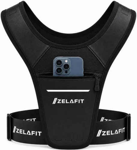 ZelaFit™ Running Phone Holder Vest for Women & Men – Lightweight Running Gear and Everyday Running Essentials – Chest Rig Phone Holder for Running