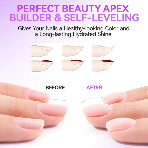 Miniatura 3 de Gelike EC Peachy Jelly Gel de Pegamento para Uñas - 6 en 1 Uñas Acrílicas Transparentes Extra Fuertes - Adhesivo de Extensión de Larga Duración UV