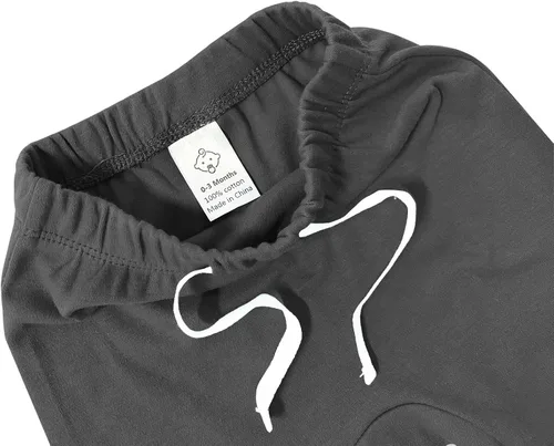 Miniatura 7 de SOBOWO Paquete de 3 pantalones deportivos para bebé recién nacido, harén de algodón, para niños y niñas, 0-3T entrelazados, 195 GSM