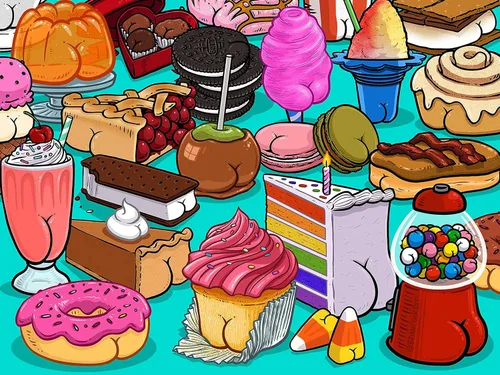Miniatura 2 de Ceaco - Brian Cook - Butts on Things - Sweet Cheeks - Rompecabezas de 500 piezas